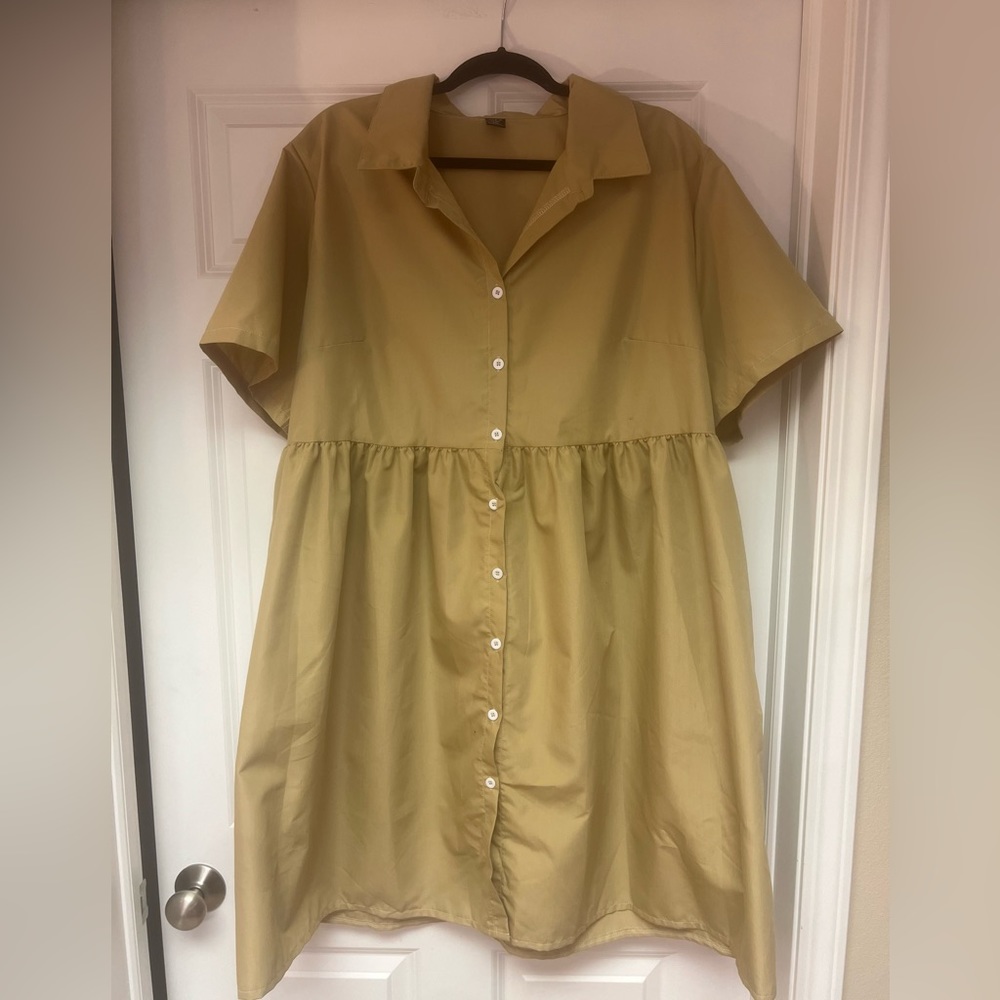 Shein Curve Tan Midi Dress.